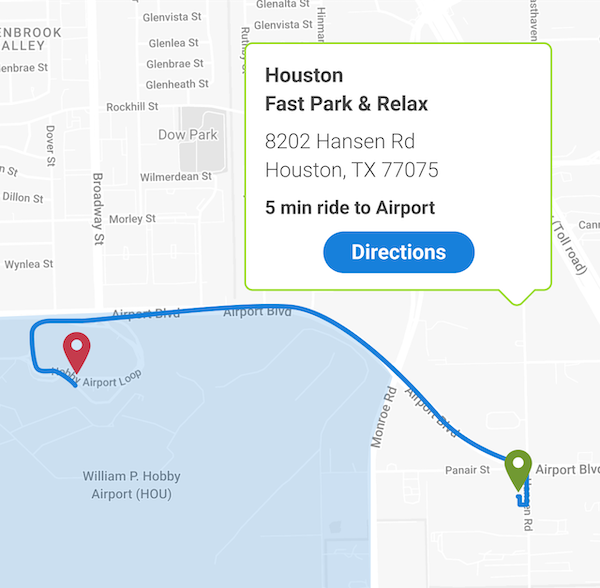 Your Hobby Airport Parking Solution Map