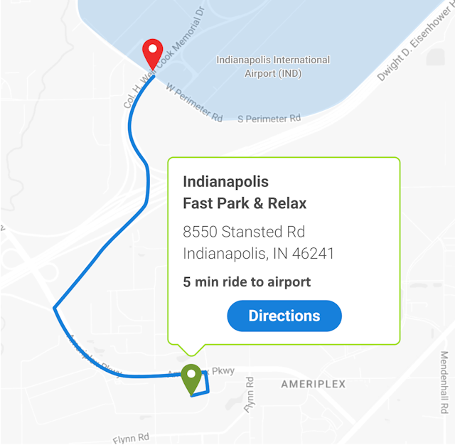Your Indianapolis Airport Parking Solution Map