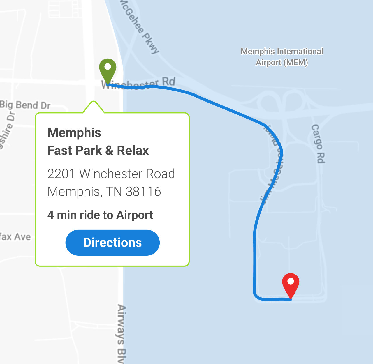 Your Memphis Airport Parking Solution Map