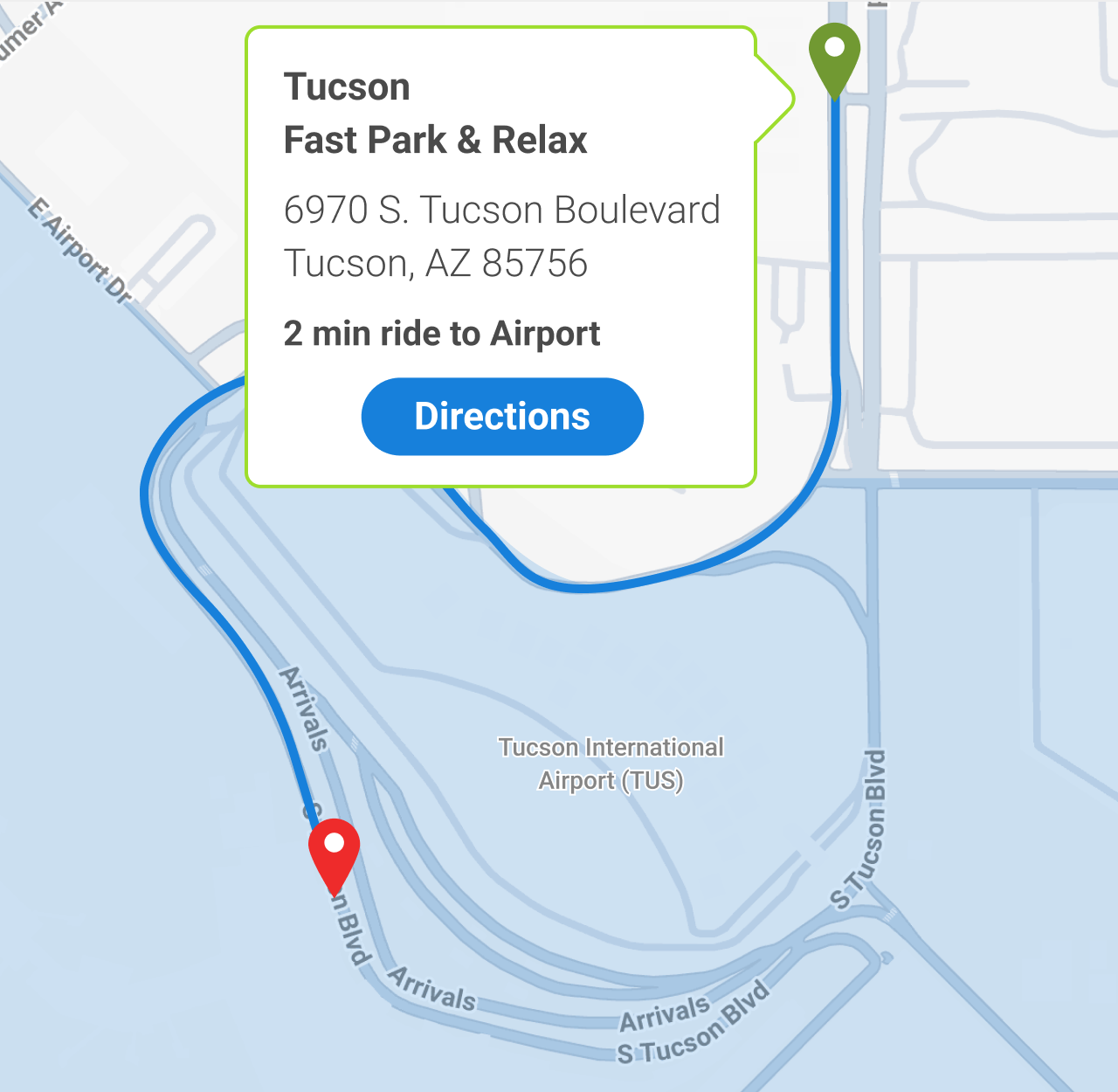 Your Tucson Airport Parking Solution Map