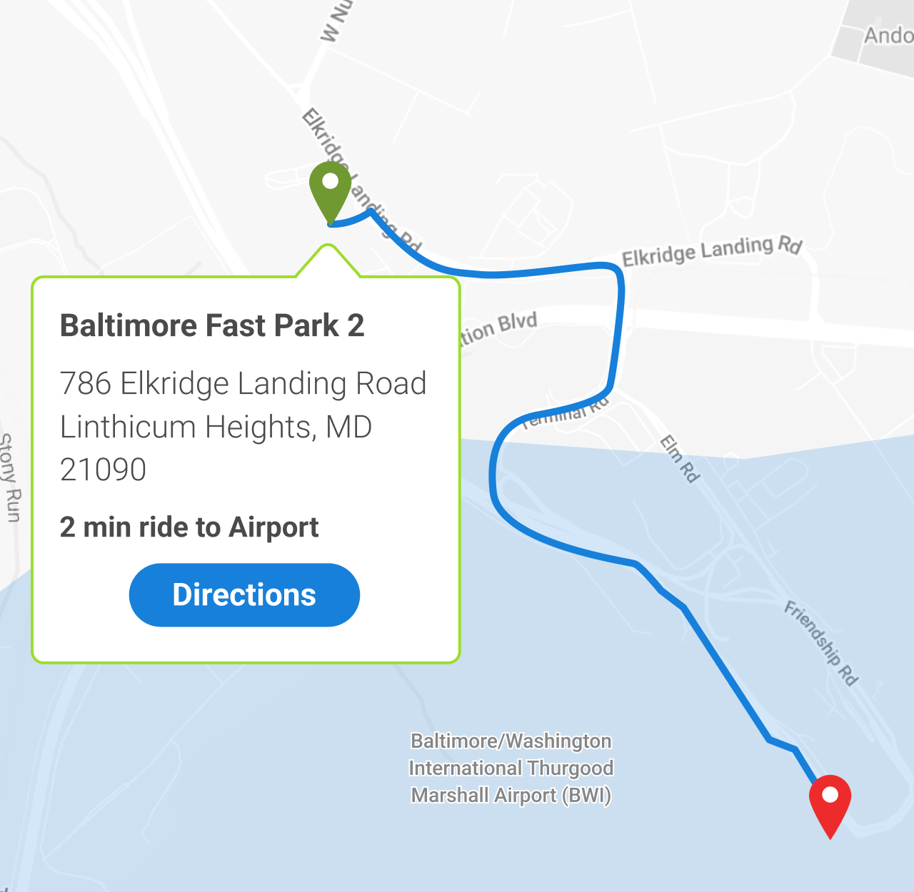 Your BWI Airport Parking Solution Map